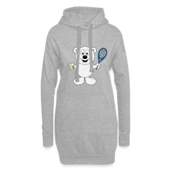 TENNIS - TEDDYBÄR - SPORT - TIER - KIND - BABY - Hoodie-Kleid - Grau meliert - Vorne