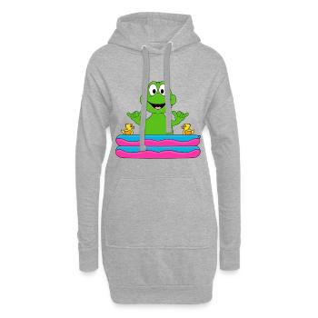 PLANSCHBECKEN - POOL - FROSCH - TIER - BABY - Hoodie-Kleid - Grau meliert - Vorne