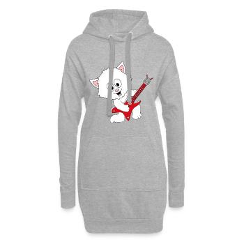 GITARRE - MUSIK - KATZE - TIER - KIND - BABY - Hoodie-Kleid - Grau meliert - Vorne