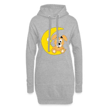 HUND - MOND - TIER - KIND - BABY - TIERISCH - Hoodie-Kleid - Grau meliert - Vorne