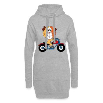 MOTORRAD - BIKER - MEERSCHWEINCHEN - TIERISCH - Hoodie-Kleid - Grau meliert - Vorne