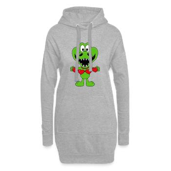 KROKODIL - LIEBE - TIER - KIND - BABY - TIERISCH - Hoodie-Kleid - Grau meliert - Vorne
