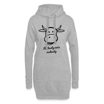 Veganer Spruch - Hoodie-Kleid - Grau meliert - Vorne