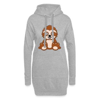 FAULTIER - TIER - KIND - BABY - FUN - Hoodie-Kleid - Grau meliert - Vorne