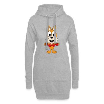 KÄNGURU - LIEBE - LOVE - TIER - KIND - BABY - Hoodie-Kleid - Grau meliert - Vorne