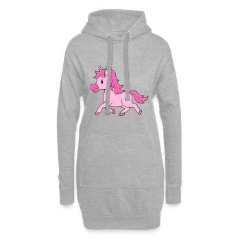 PONY - PFERD - REITEN - REITERIN - TIER - BABY - Hoodie-Kleid - Grau meliert - Vorne