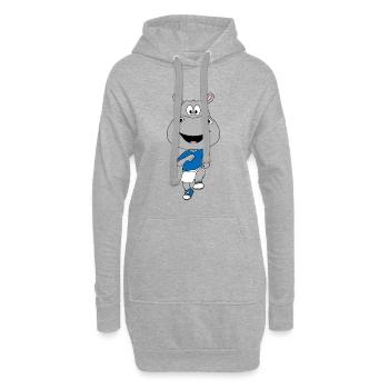 LAUFEN - JOGGEN - SPORT - MARATHON - NILPFERD - Hoodie-Kleid - Grau meliert - Vorne