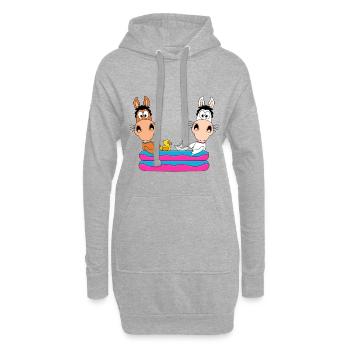PFERDE - PLANSCHBECKEN - SOMMER - LIEBE - PONYS - Hoodie-Kleid - Grau meliert - Vorne