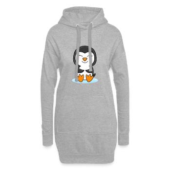 PINGUIN - TIER - KIND - BABY - TIERISCH - Hoodie-Kleid - Grau meliert - Vorne
