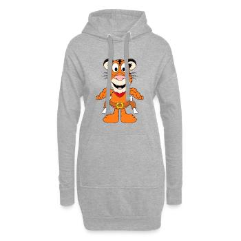 TIGER - COWBOY - WESTERN - REVOLVER - KNOCHEN - Hoodie-Kleid - Grau meliert - Vorne