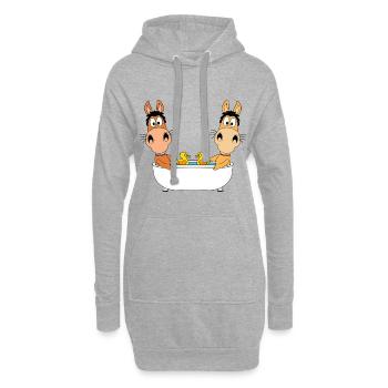PONYS - PFERDE - BADEWANNE - TIERE - TIERISCH - Hoodie-Kleid - Grau meliert - Vorne