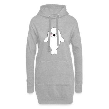SEEHUND - HEULER - ROBBE - MEER - TIER - BABY - Hoodie-Kleid - Grau meliert - Vorne