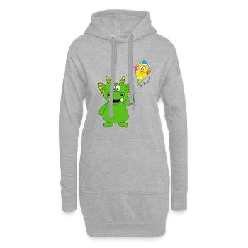 DRACHE - DRACHENSTEIGEN - DRACHENFEST - KINDER - Hoodie-Kleid - Grau meliert - Vorne
