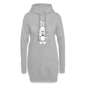 HASE - TIER - TIERISCH - SUPER - GUT - KIND - BABY - Hoodie-Kleid - Grau meliert - Vorne