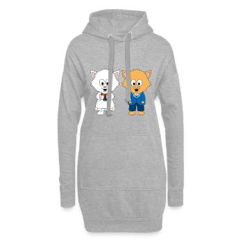 HOCHZEIT - KATZEN - HEIRATEN - BRAUTPAAR - LIEBE - Hoodie-Kleid - Grau meliert - Vorne