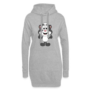 STINKTIER - TIER - TIERISCH - GUT - SUPER - KINDER - Hoodie-Kleid - Grau meliert - Vorne