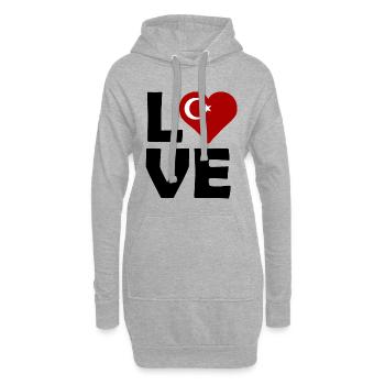 Türkische Liebe - Hoodie-Kleid - Grau meliert - Vorne