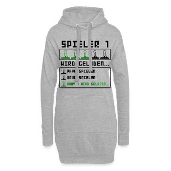 Schwangerschaft Verkünden Werdende Eltern 1 Baby - Hoodie-Kleid - Grau meliert - Vorne