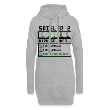 Schwangerschaft Verkünden Werdende Eltern 2 Baby - Hoodie-Kleid - Grau meliert - Vorne