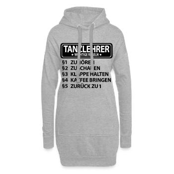 Tanzlehrer Danke Abschiedsgeschenk Spruch Lustig - Hoodie-Kleid - Grau meliert - Vorne