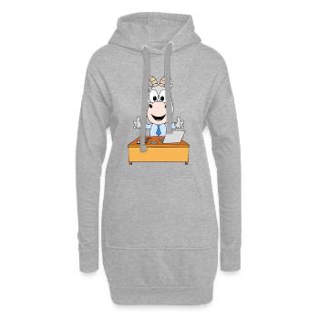 ZIEGE - CHEF - CHEFIN - BÜRO - ARBEIT - JOB - Hoodie-Kleid - Grau meliert - Vorne