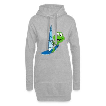 FROSCH - WINDSURFER - WINDSURFEN - SURFEN - SPORT - Hoodie-Kleid - Grau meliert - Vorne