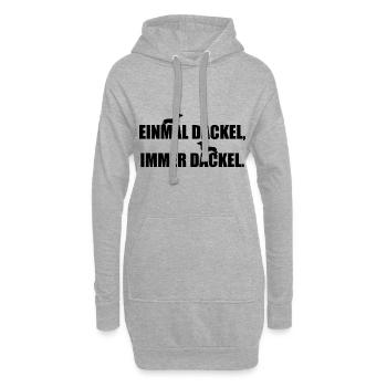 DACKEL - TECKEL - DACHSHUND - HUND - TIERISCH - Hoodie-Kleid - Grau meliert - Vorne