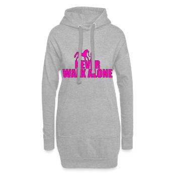 NEVER WALK ALONE - PFERD - REITERIN - PONY - LIEBE - Hoodie-Kleid - Grau meliert - Vorne