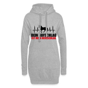 DEIN HUFSCHLAG IST MEIN HERZSCHLAG - PFERD - LIEBE - Hoodie-Kleid - Grau meliert - Vorne