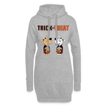 TRICK OR TREAT - HALLOWEEN - HUNDE - HUND - LIEBE - Hoodie-Kleid - Grau meliert - Vorne