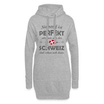 Unsere Heimat Schweiz - Hoodie-Kleid - Grau meliert - Vorne