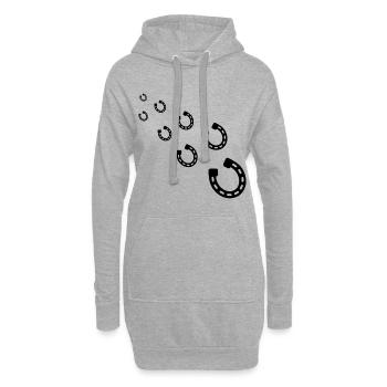 HUFEISEN - PFERD - PONY - REITEN - REITERIN - Hoodie-Kleid - Grau meliert - Vorne