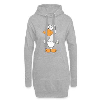 GANS - SUPER - TIERISCH - GUT - SPITZE - GENIAL - Hoodie-Kleid - Grau meliert - Vorne
