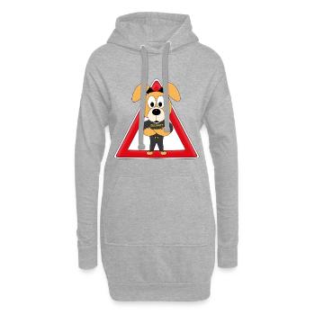 ACHTUNG WACHHUND - HUND - SECURITY - TIERISCH - Hoodie-Kleid - Grau meliert - Vorne