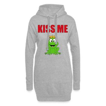 KISS ME - FROSCHKÖNIG - FROSCH - TIERISCH VERLIEBT - Hoodie-Kleid - Grau meliert - Vorne