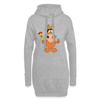 PFERD - KÖNIG - PRINZ - KÖNIGIN - PRINZESSIN - Hoodie-Kleid - Grau meliert - Vorne