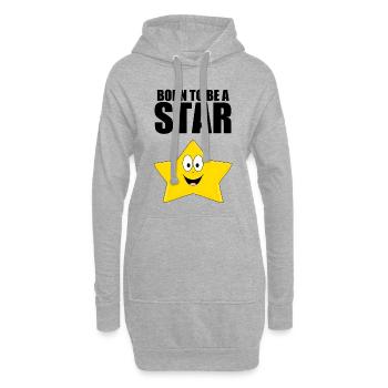 BORN TO BE A STAR - STERN - KIND - BABY - Hoodie-Kleid - Grau meliert - Vorne