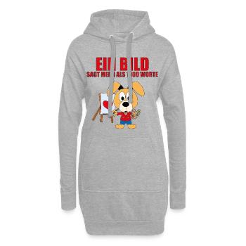 HUND - MALER - KÜNSTLER - LIEBE - EIN BILD SAGT... - Hoodie-Kleid - Grau meliert - Vorne