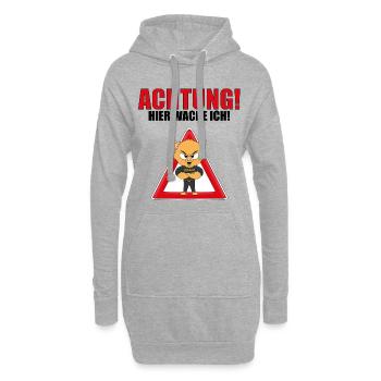 KATZE - KATER - SECURITY - ACHTUNG HIER WACHE ICH! - Hoodie-Kleid - Grau meliert - Vorne