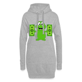 FROSCH - KRÖTE - KRÖTEN - GELD - MONEY - TIERISCH - Hoodie-Kleid - Grau meliert - Vorne