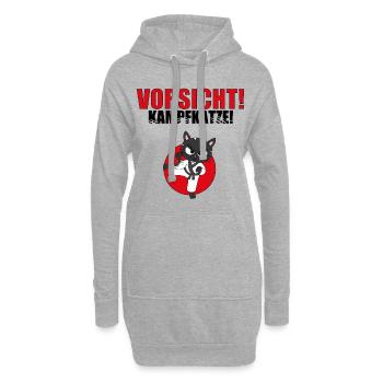 VORSICHT! KAMPFKATZE! - KARATE - JUDO - JAPAN - Hoodie-Kleid - Grau meliert - Vorne