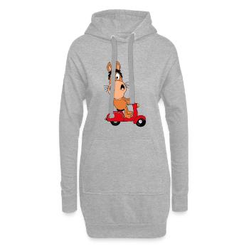 PFERD - PONY - ROLLER - TIER - TIERISCH - Hoodie-Kleid - Grau meliert - Vorne