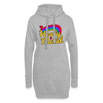 heavy metal rainbow - Hoodie-Kleid - Grau meliert - Vorne