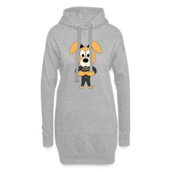 HUND - WACHHUND - SECURITY - TÜRSTEHER - TIERISCH - Hoodie-Kleid - Grau meliert - Vorne