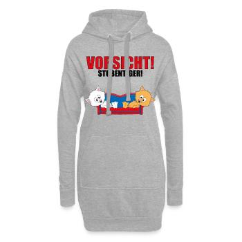VORSICHT! STUBENTIGER! - KATZEN - SOFA - HAUSKATZE - Hoodie-Kleid - Grau meliert - Vorne