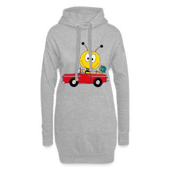 BIENE - AUTO - REISE - WELTREISE - WELTENBUMMLER - Hoodie-Kleid - Grau meliert - Vorne