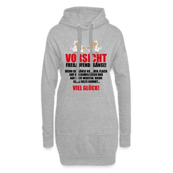 VORSICHT FREILAUFENDE GÄNSE! - TIERISCH - TIERE - Hoodie-Kleid - Grau meliert - Vorne