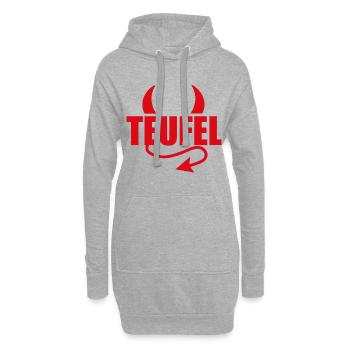 TEUFEL - HÖLLE - TEUFLISCH - TEUFELCHEN - Hoodie-Kleid - Grau meliert - Vorne