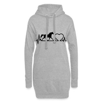 HERZSCHLAG - LIEBE - PFERD - PONY - REITEN - Hoodie-Kleid - Grau meliert - Vorne