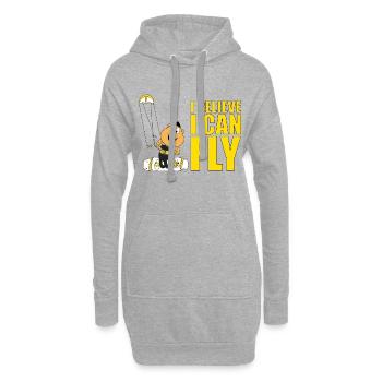I BELIEVE I CAN FLY - KITE - KITESURFER - SPORT - Hoodie-Kleid - Grau meliert - Vorne